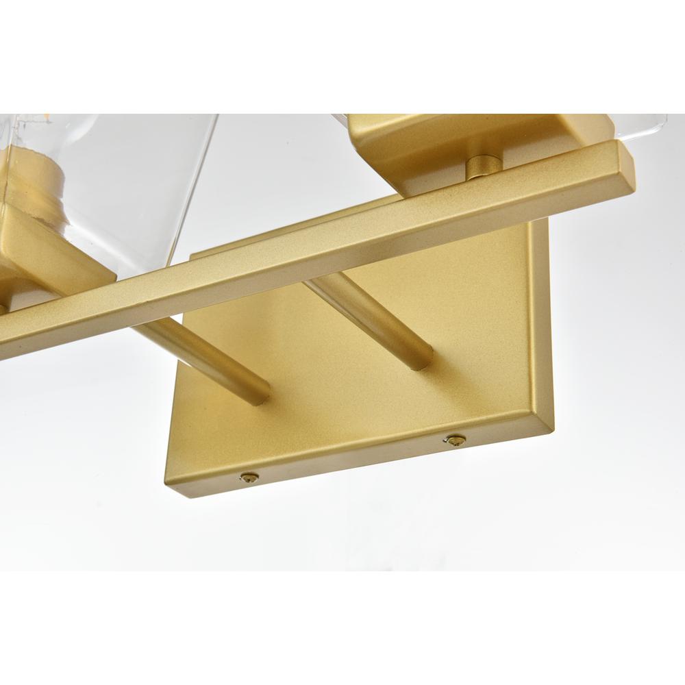 Merrick 4 light Brass and Clear Bath Sconce. Picture 4