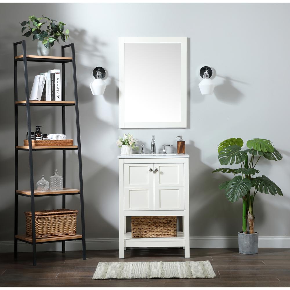 24 inch Single bathroom vanity in white. Picture 4