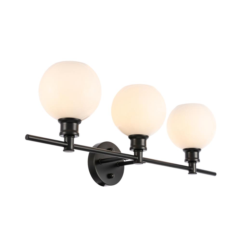 Collier 3 light Black and Frosted white glass Wall sconce. Picture 7