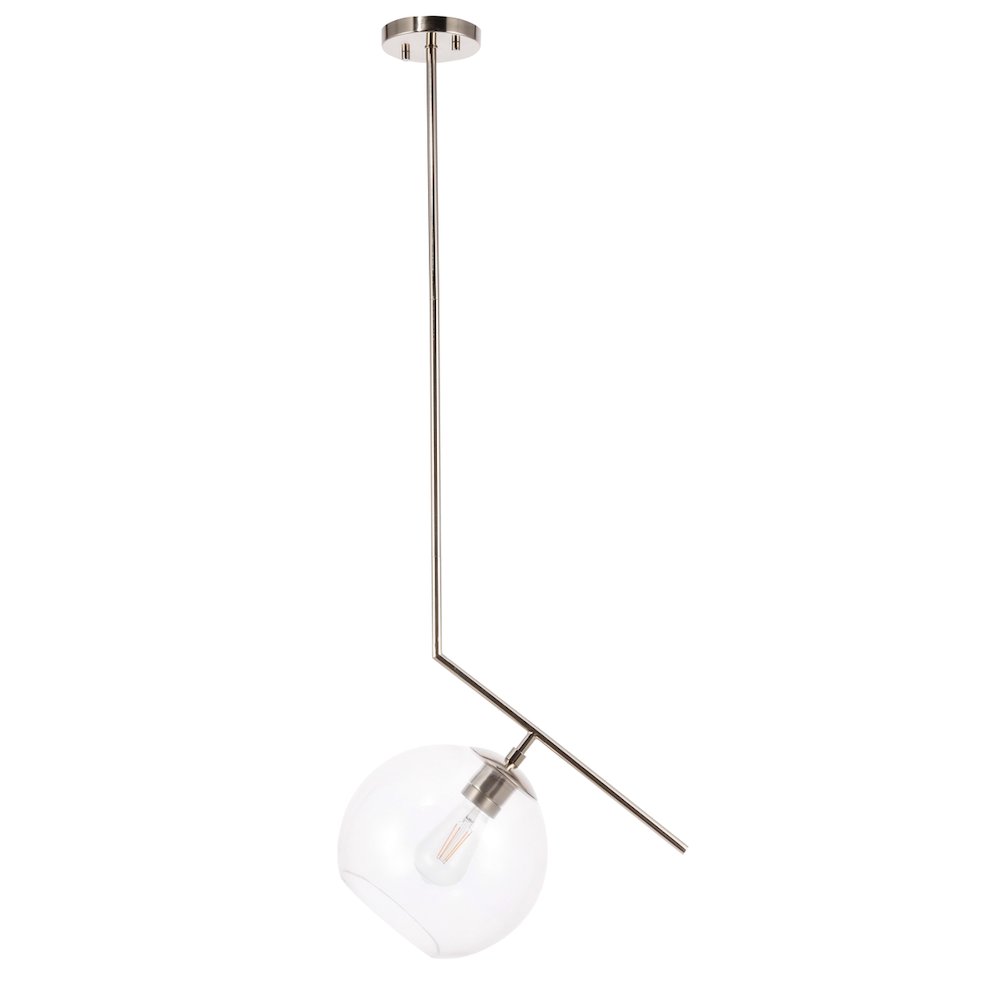 Ryland 1 Light Chrome  And Clear Glass Pendant. Picture 2