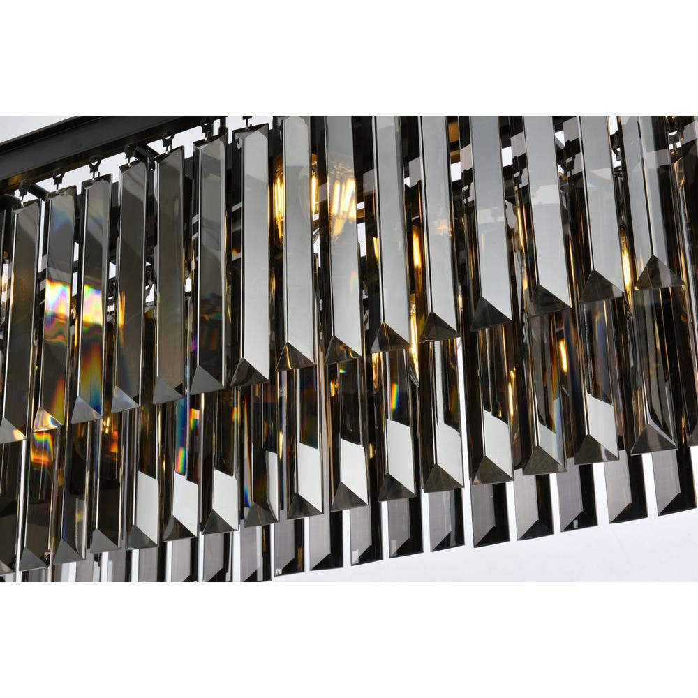 Sydney 12 light Matte Black Chandelier Silver Shade (Grey) Royal Cut Crystal. Picture 3