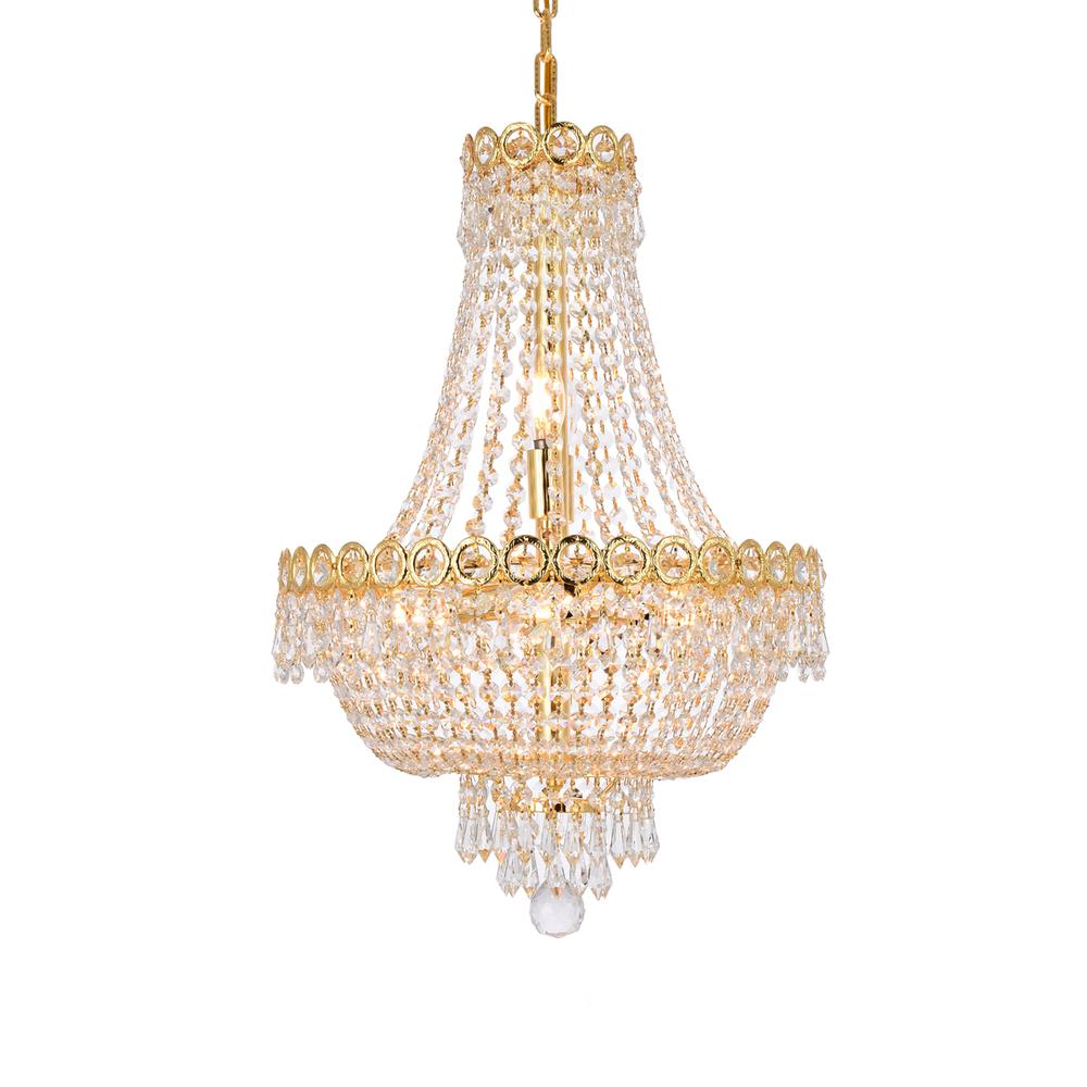 Century 8 light Gold Pendant Clear Royal Cut Crystal. Picture 2