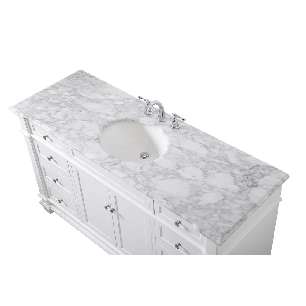 60 inch Single Bathroom Vanity set in White. Picture 10