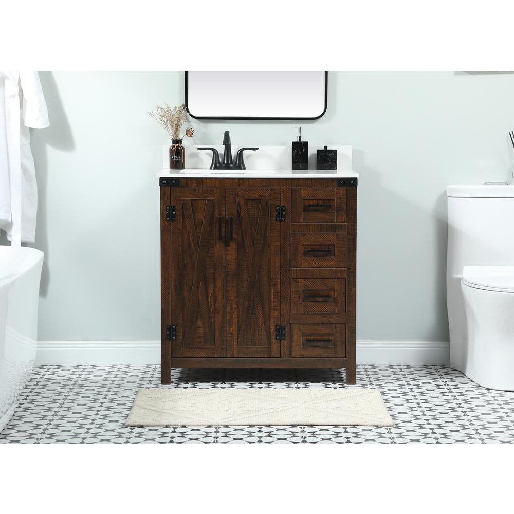 32 inch Single bathroom vanity in expresso with backsplash. Picture 14