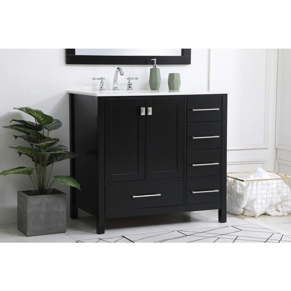 36 inch Single Bathroom Vanity in Black. Picture 2