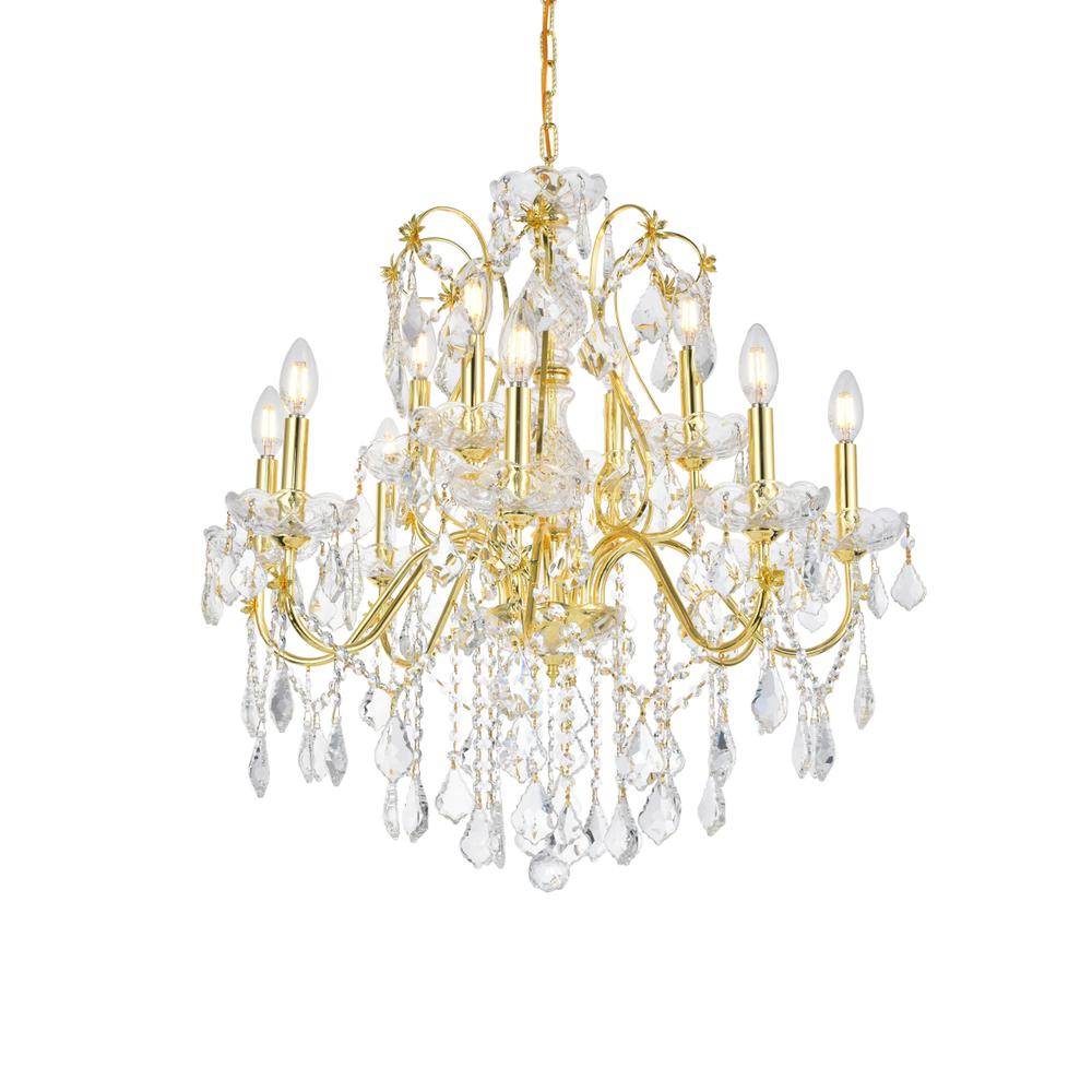 St. Francis 12 light Gold Chandelier Clear Royal Cut Crystal. Picture 6