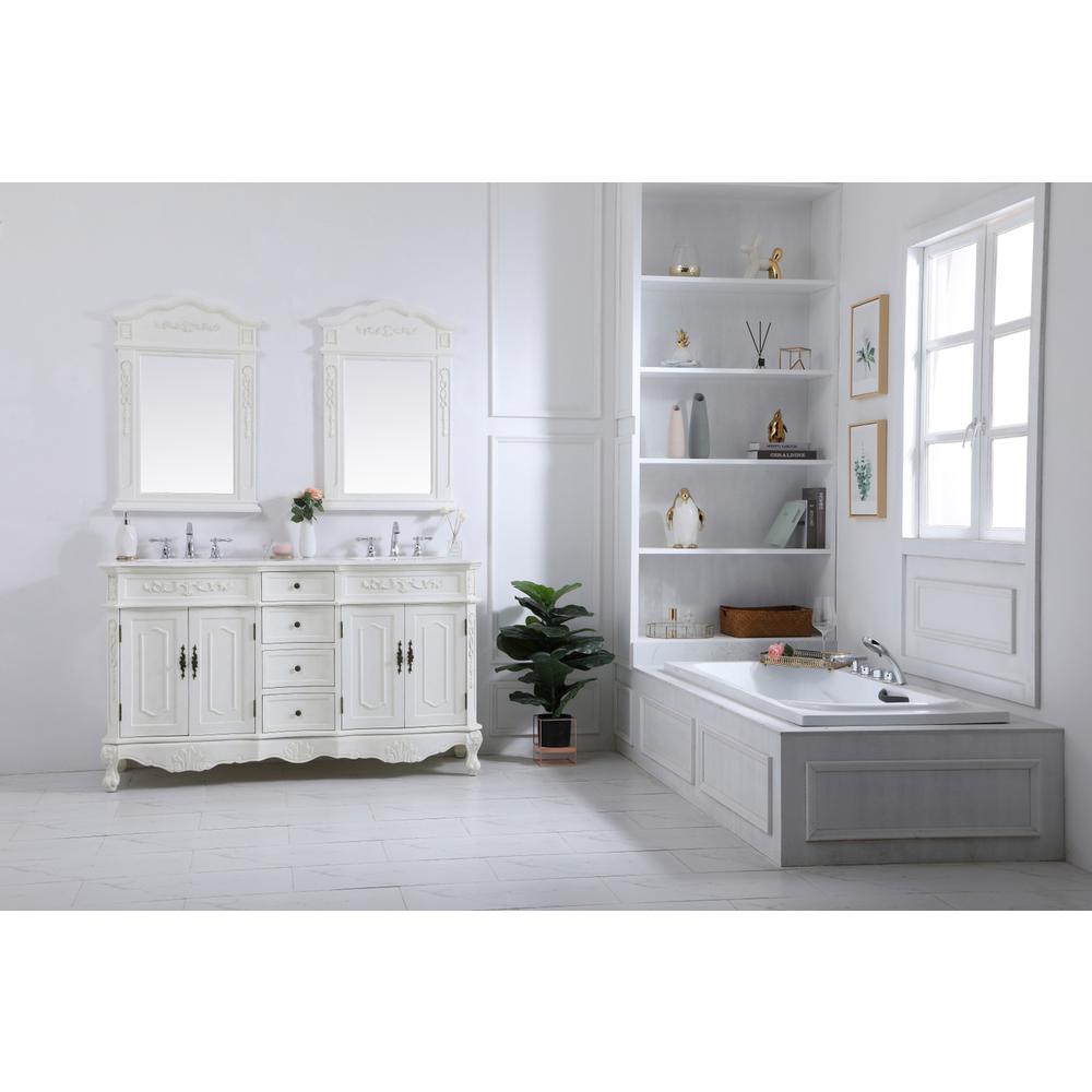 60 inch Double Bathroom vanity in antique white. Picture 7