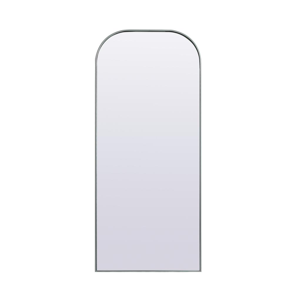 Metal Frame Arch Full Length Mirror 32x76 Inch in Silver. Picture 1