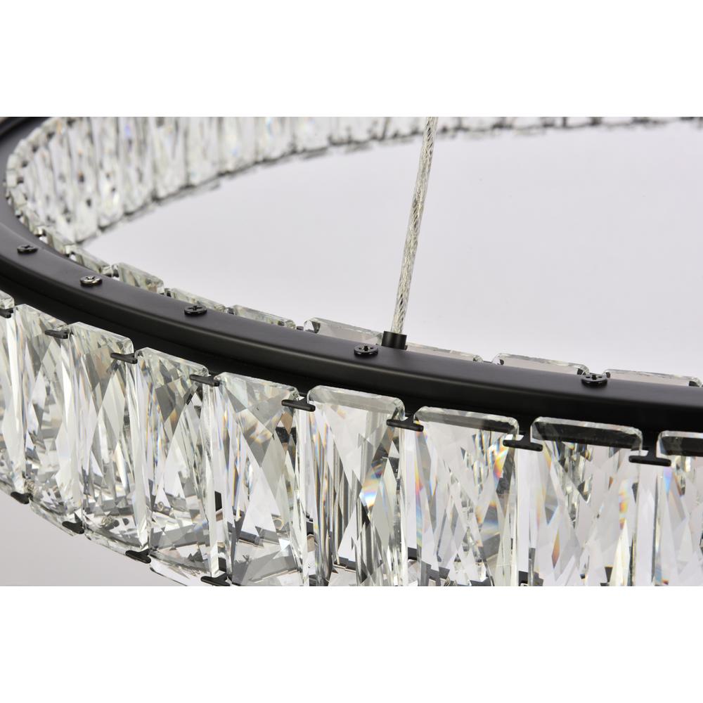 Monroe 31 inch LED round Single pendant in black. Picture 4