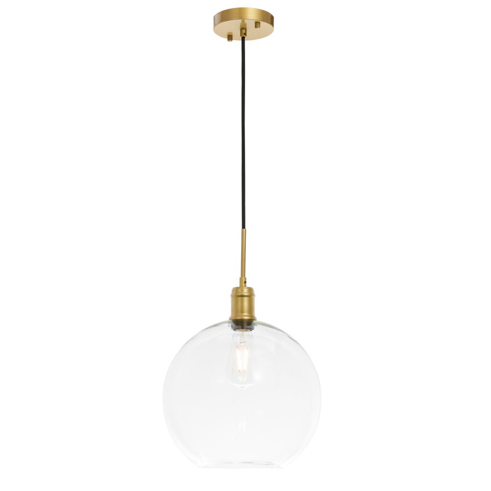 Emett 1 light Brass and Clear glass pendant. Picture 3