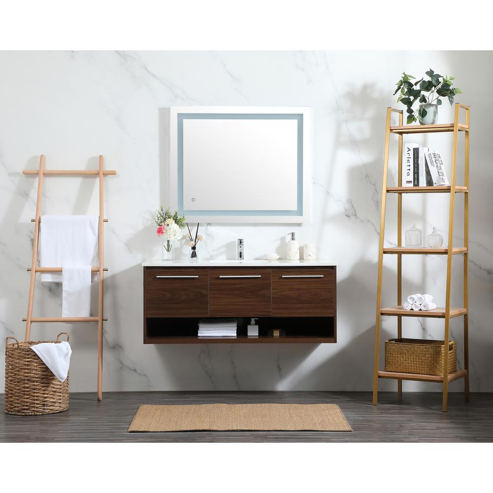 48 inch Single bathroom vanity in walnut. Picture 4
