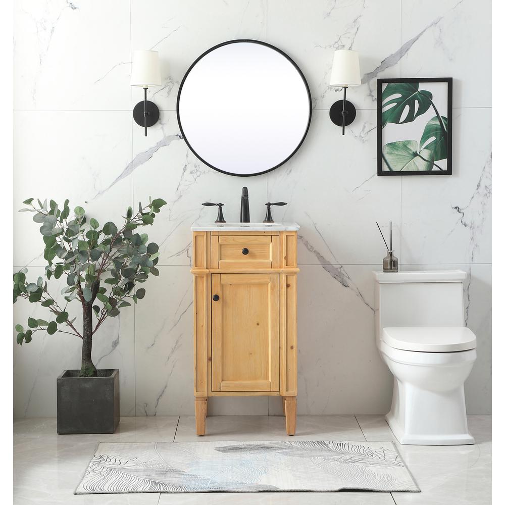 18 inch Single bathroom vanity in natural wood. Picture 4