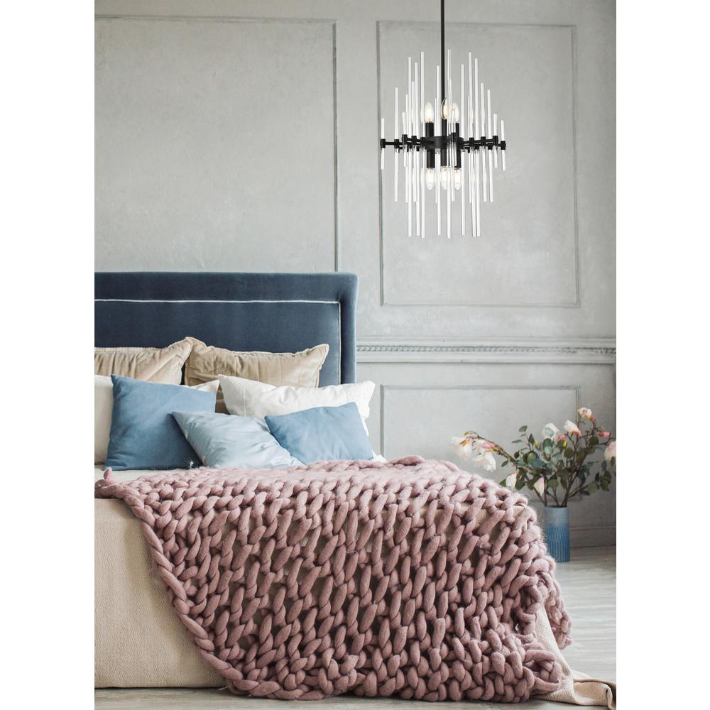 Sienna 17 inch crystal rod pendant in black. Picture 9