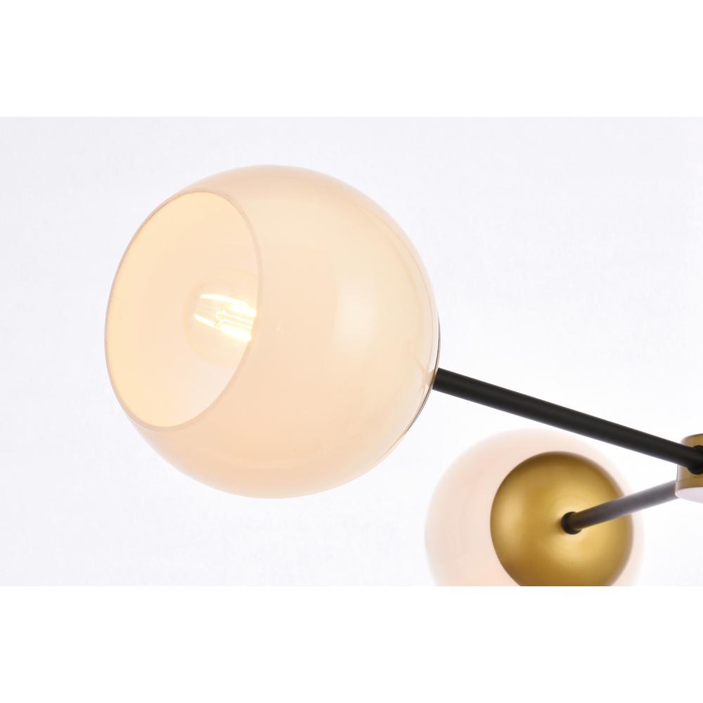 Briggs 32 inch pendant in black and brass with white shade. Picture 4