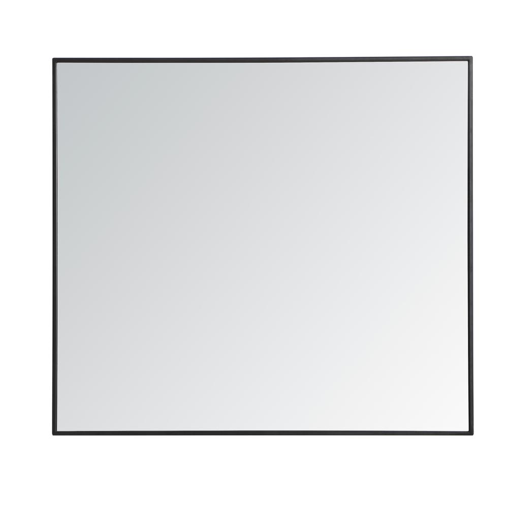 Metal frame rectangle mirror 36 inch in Black. Picture 4