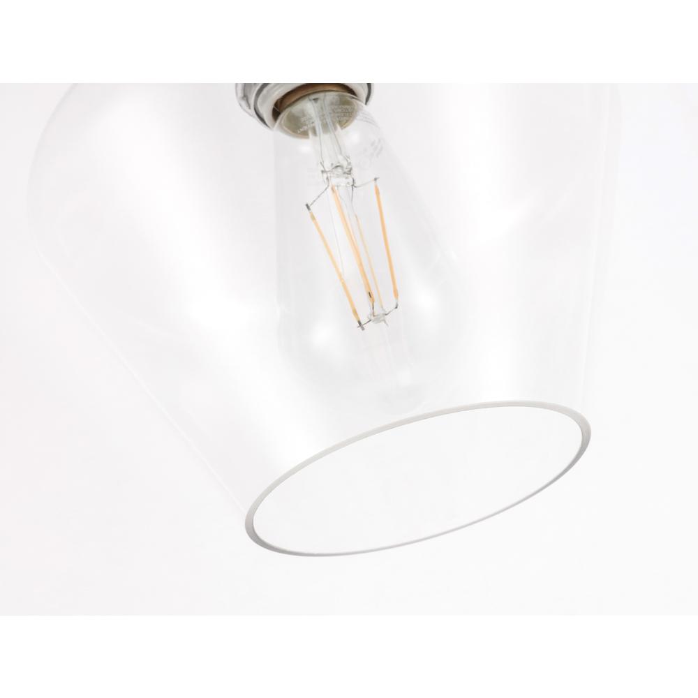Gene 1 light Chrome and Clear glass Flush mount. Picture 10