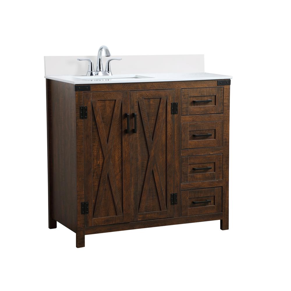 36 inch  Single Bathroom Vanity in Espresso with Backsplash. Picture 8