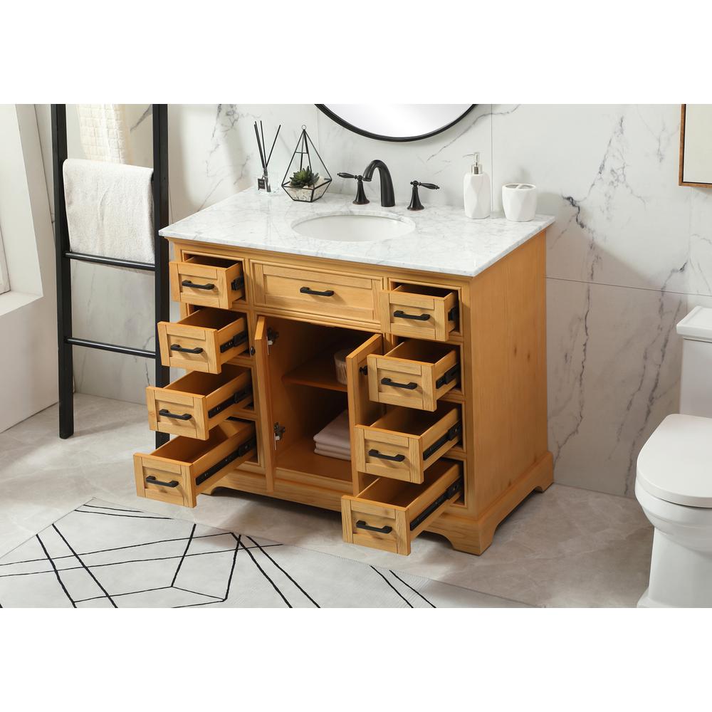42 inch Single bathroom vanity in natural wood. Picture 3