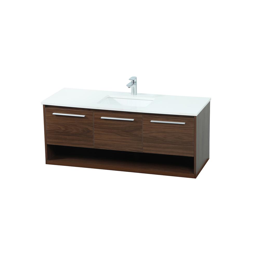 48 inch Single bathroom vanity in walnut. Picture 8
