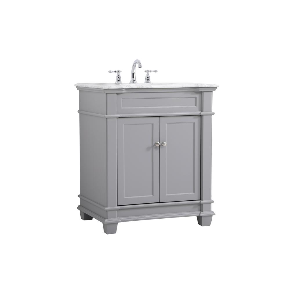 30 inch Single Bathroom Vanity set in Grey. Picture 7