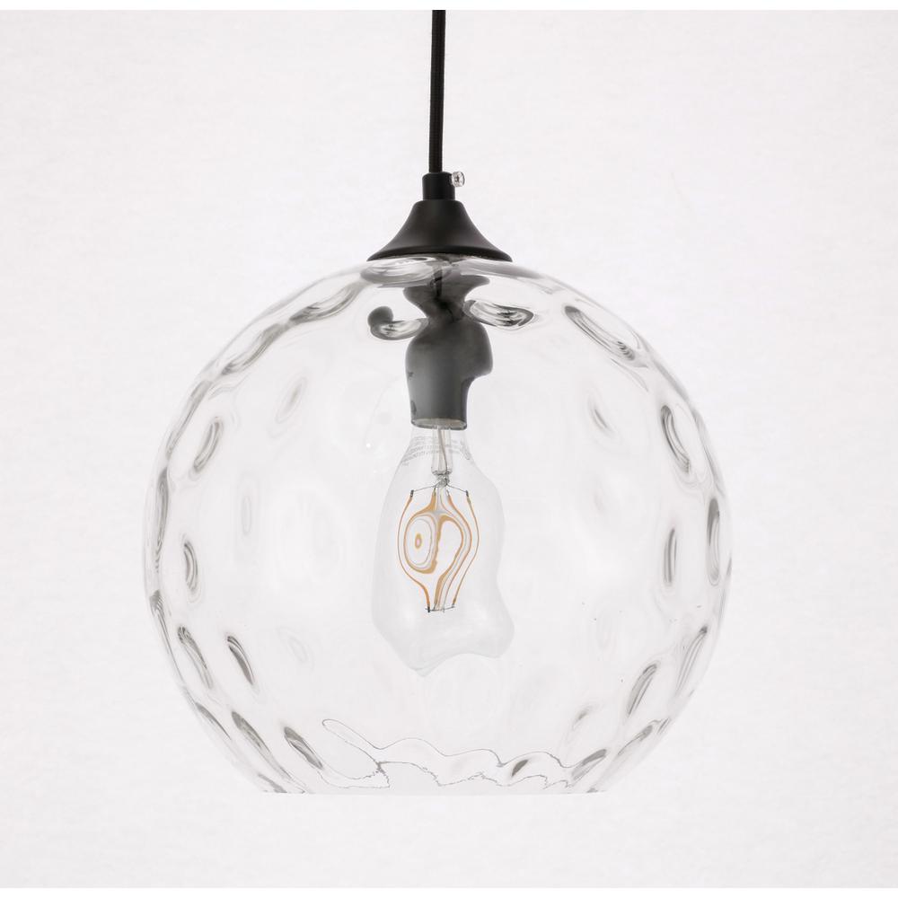 Cashel 1 light Black and Clear glass pendant. Picture 9