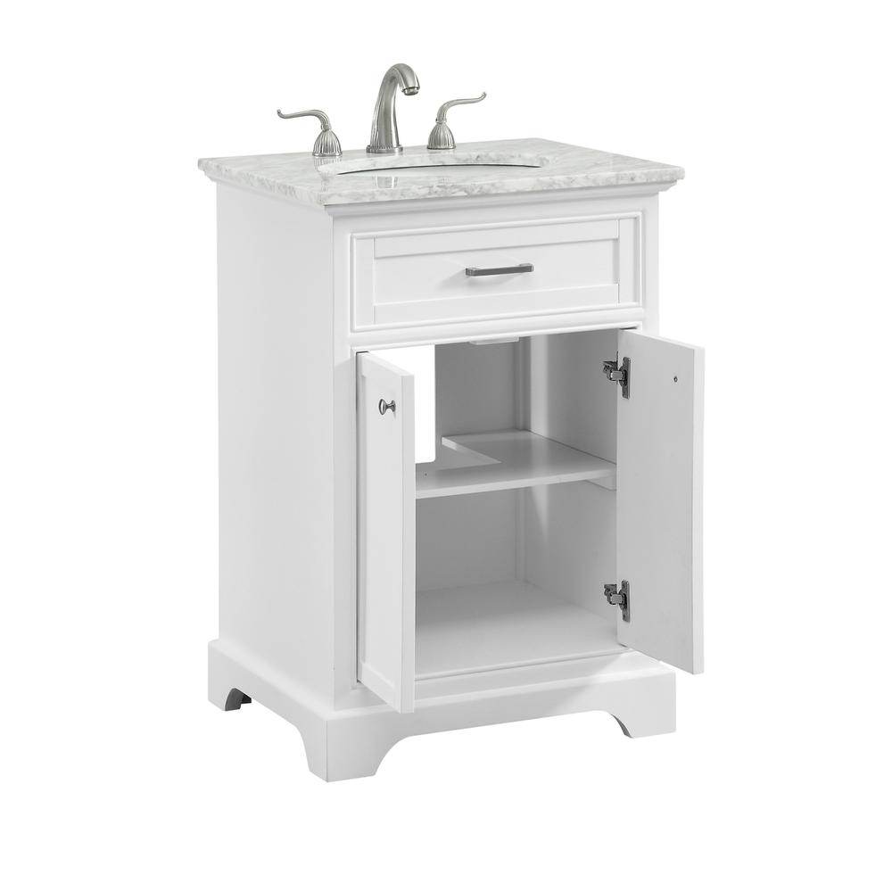 24 In. Single Bathroom Vanity Set In White. Picture 4