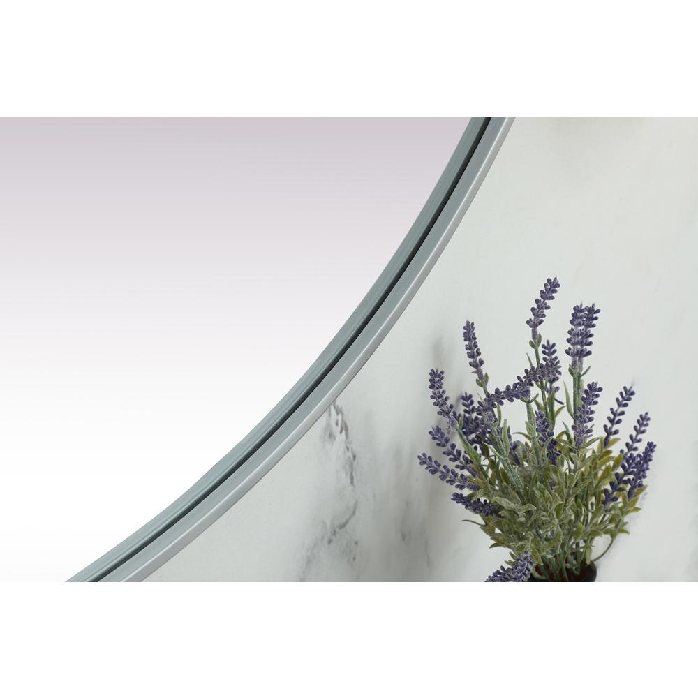 Metal Frame Oval Mirror 36x60 Inch in Silver. Picture 6