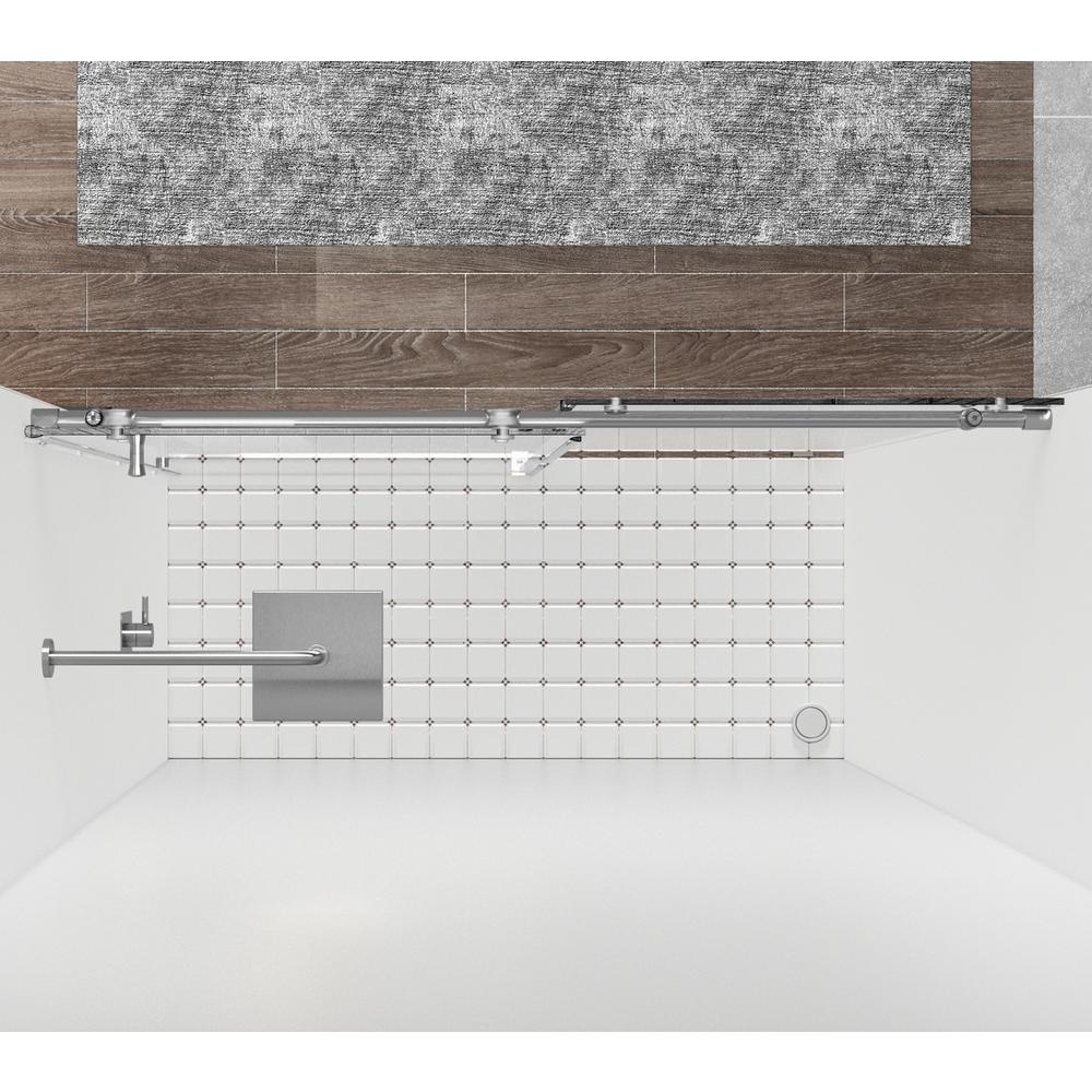 Frameless shower door 48 x 76 Brushed Nickel. Picture 4