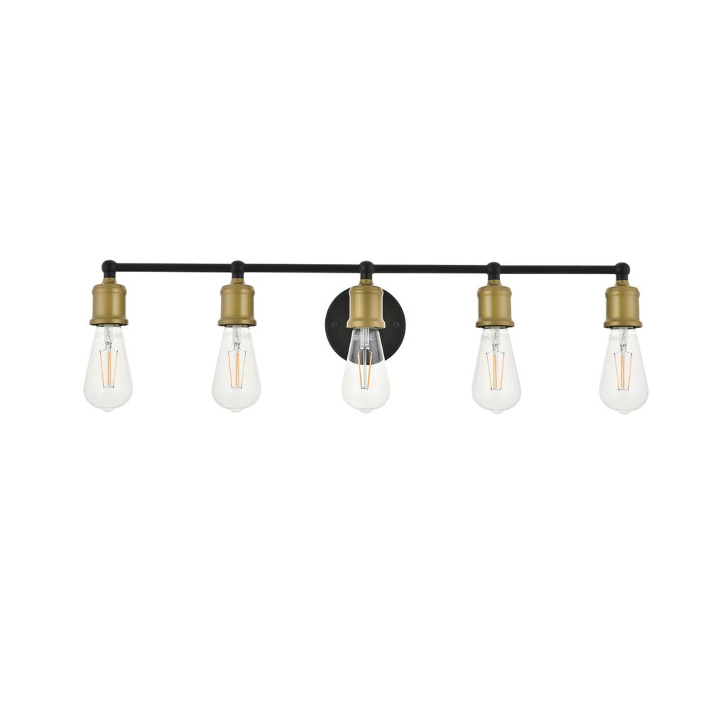 Serif 5 light brass and black Wall Sconce. Picture 2