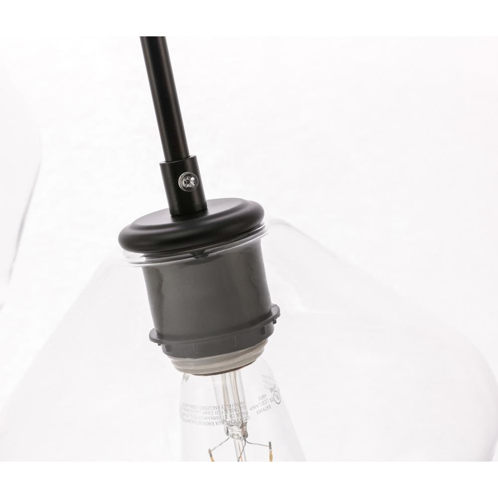 Gene 3 light Black and Clear glass pendant. Picture 11