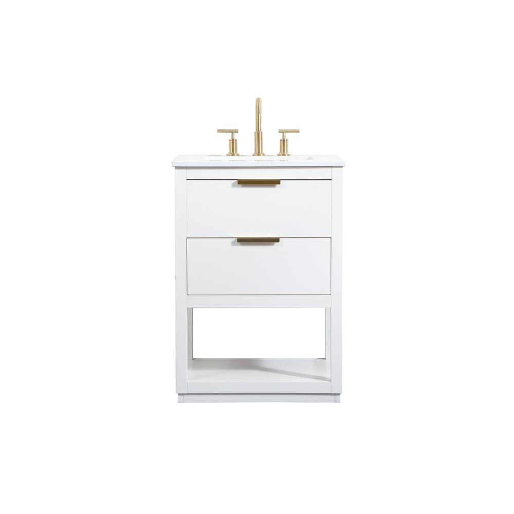 24 inch Single bathroom vanity in white. Picture 1