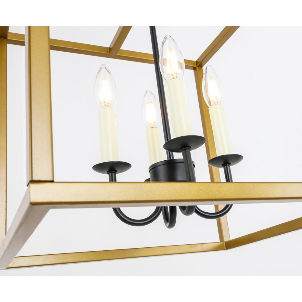 Eclipse 4 Light Brass And Black Pendant. Picture 14