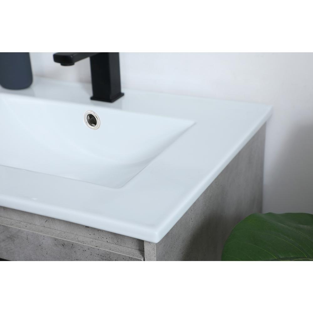 24 inch  Single Bathroom Vanity in Concrete Grey. Picture 4