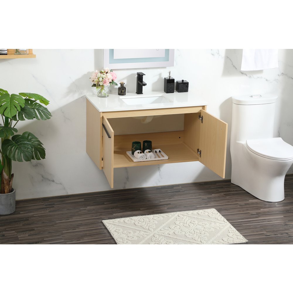 36 Inch Single Bathroom Vanity In Maple. Picture 4