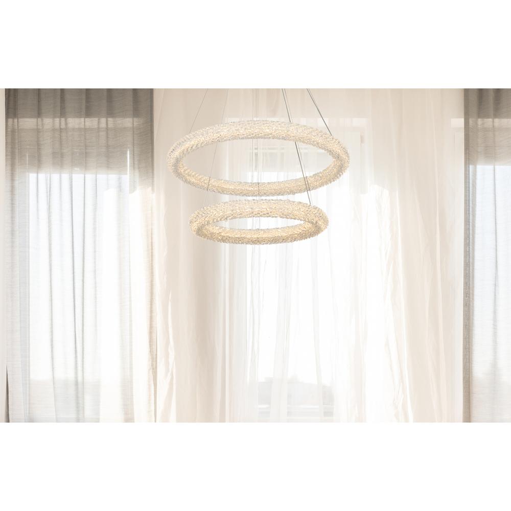 Bowen 28 inch Adjustable LED Chandelier in Chrome. Picture 9