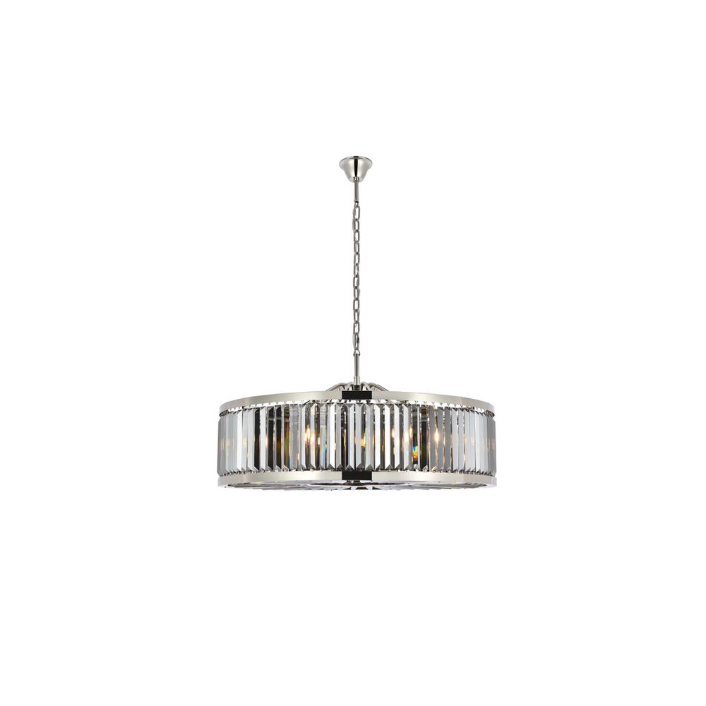 Chelsea 10 light polished nickel Chandelier Silver Shade. Picture 1