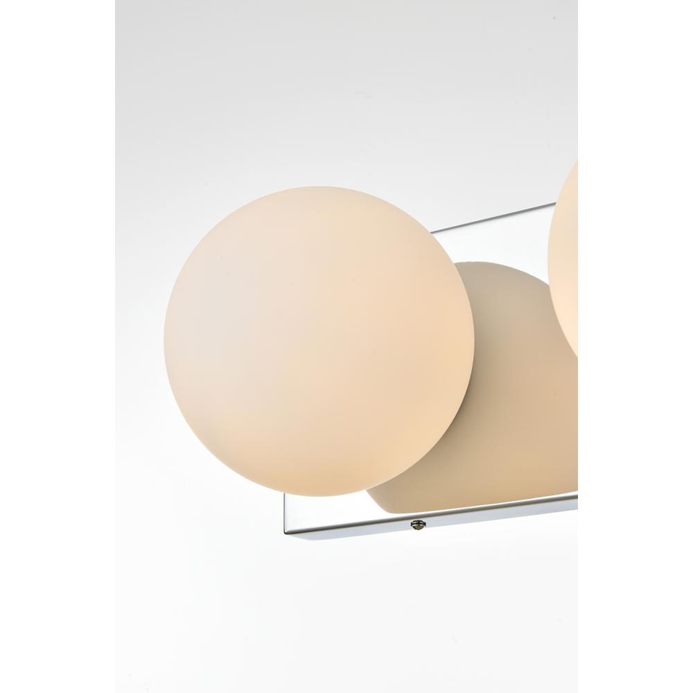 Jaylin 2 light Chrome and frosted white Bath Sconce. Picture 3