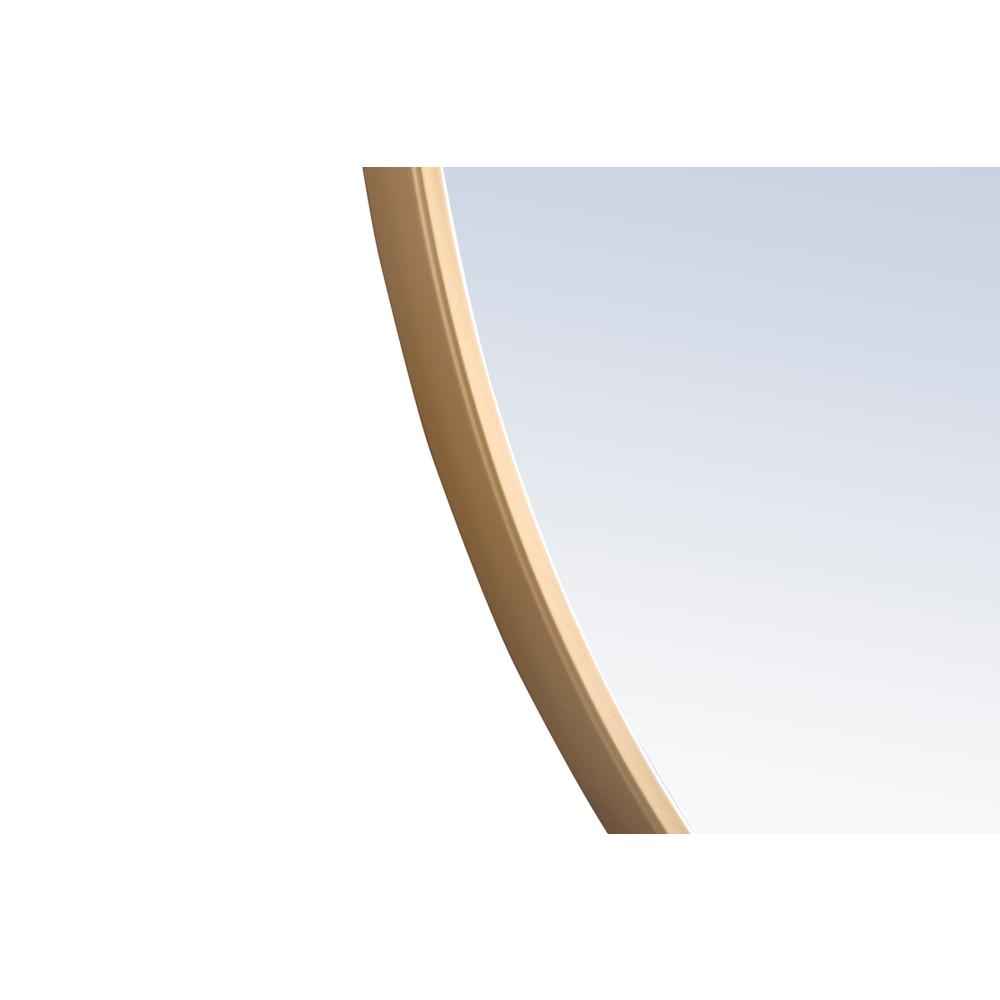 Metal frame Round Mirror with decorative hook 24 inch Brass finish. Picture 6