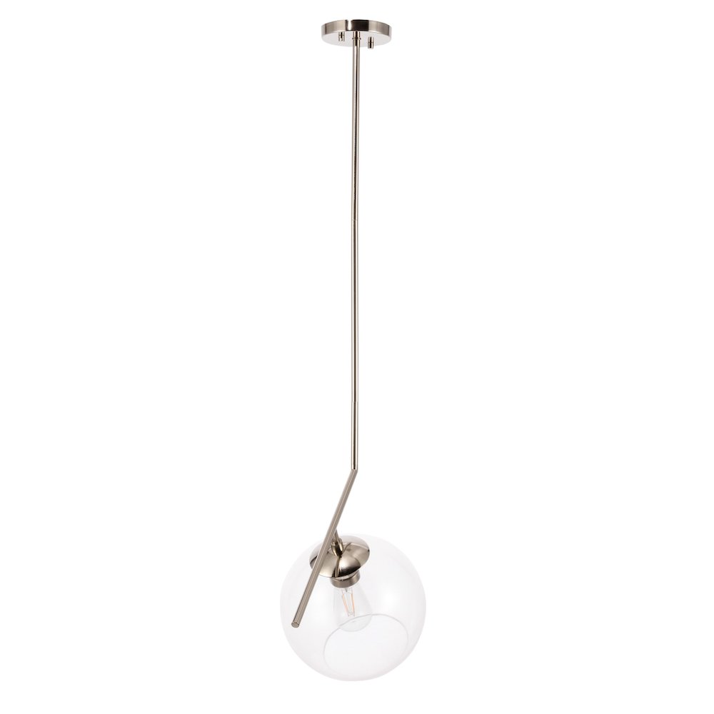 Ryland 1 Light Chrome  And Clear Glass Pendant. Picture 7