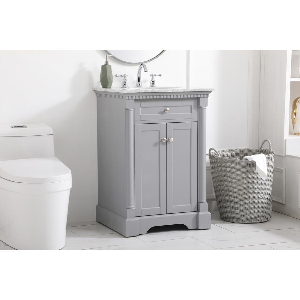 24 inch Single bathroom vanity in  Grey. Picture 2