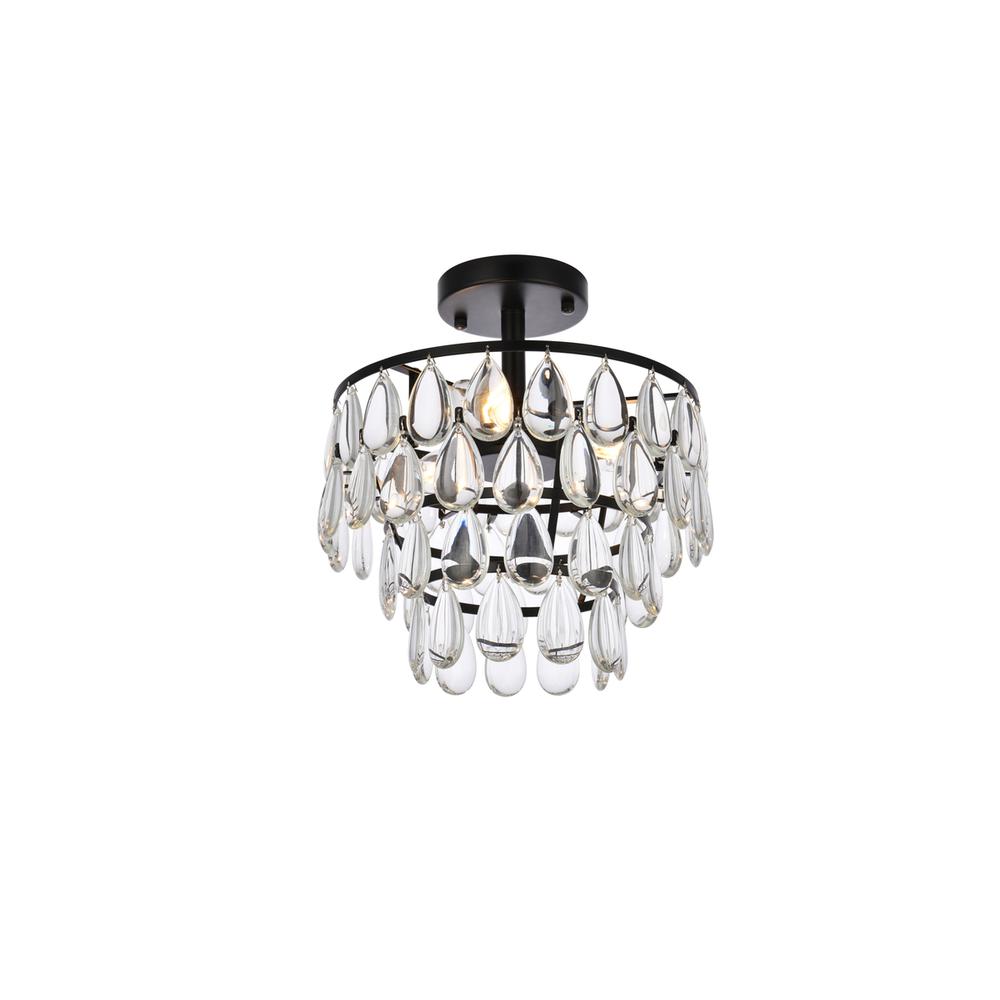 Mila 12 inch flush mount in black. Picture 2