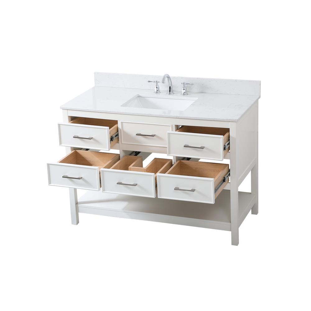48 inch Single bathroom vanity in white with backsplash. Picture 9