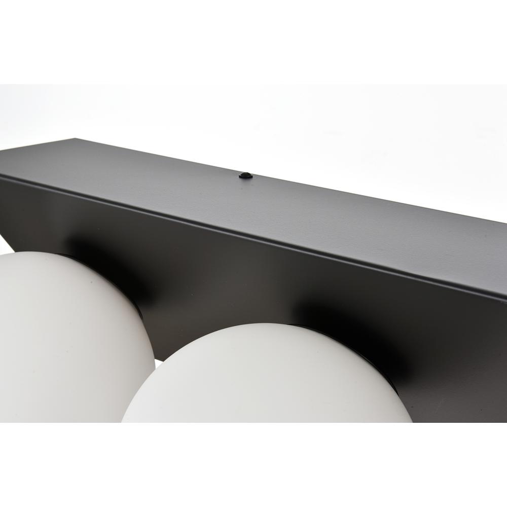 Jillian 4 light Black and frosted white Bath Sconce. Picture 5
