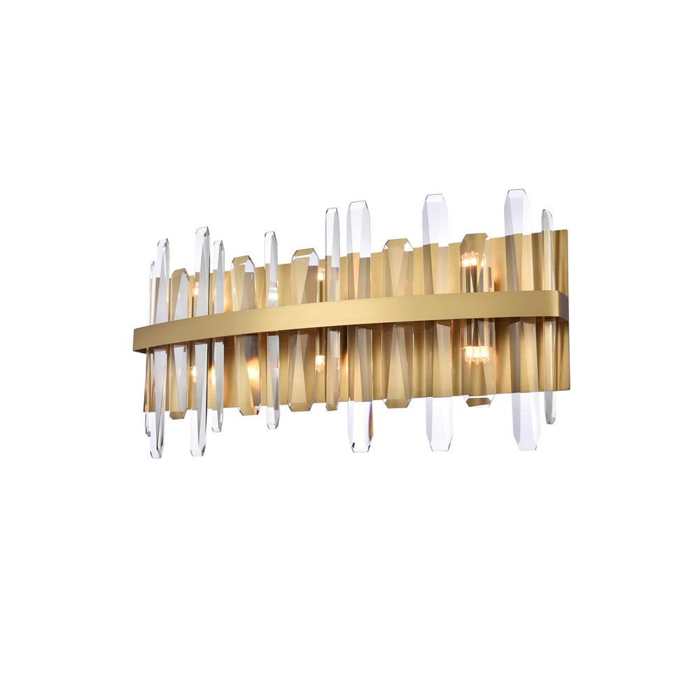 Serena 24 inch crystal bath sconce in satin gold. Picture 2