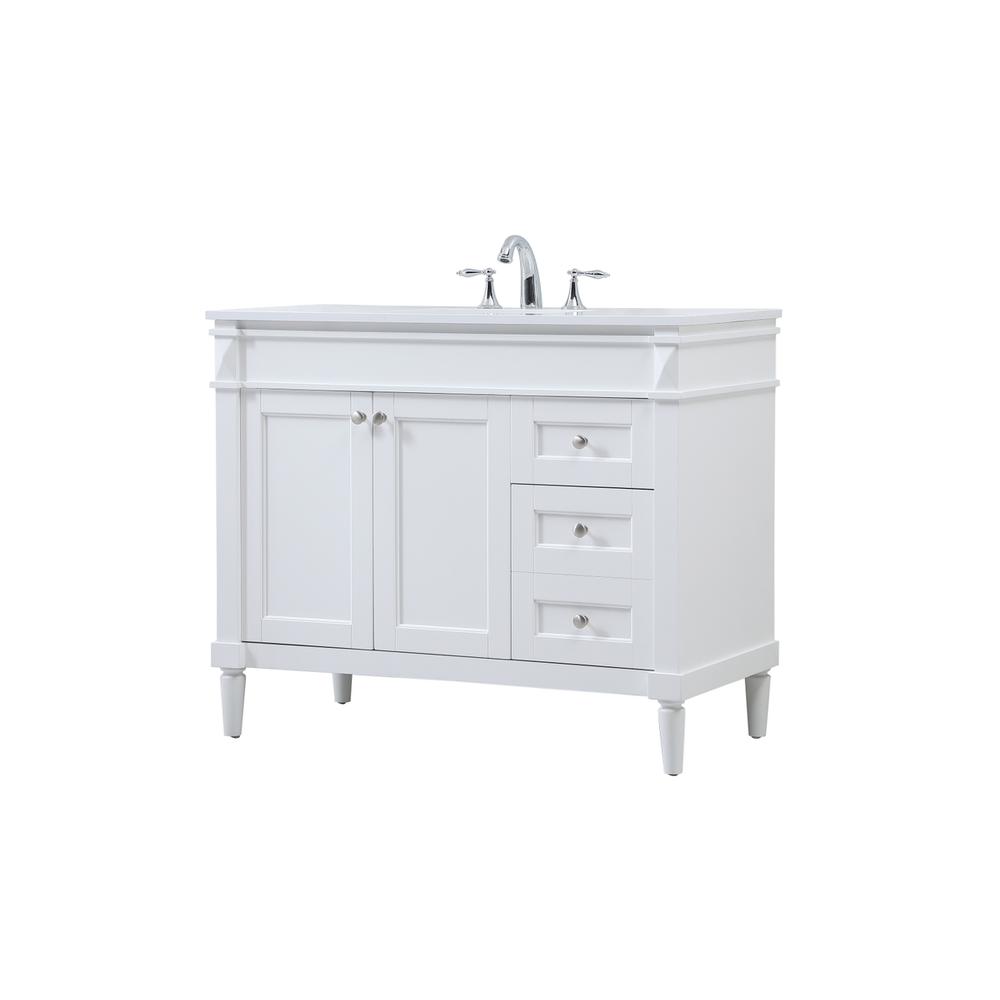 42 inch Single bathroom vanity in white. Picture 7