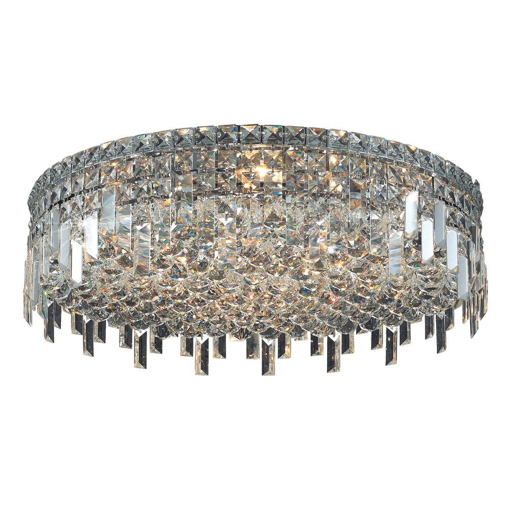 Maxime 9 light Chrome Flush Mount Clear Royal Cut Crystal. Picture 1