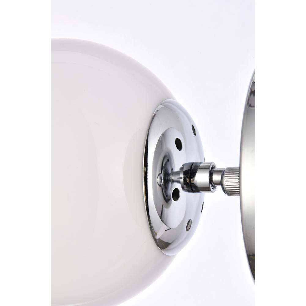 Mimi six inch dual flush mount and bath sconce in chrome with frosted glass. Picture 5