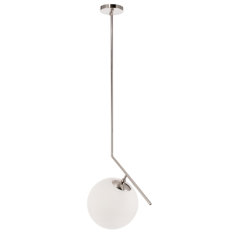 Ryland 1 Light Chrome And Frosted White Glass Pendant. Picture 4