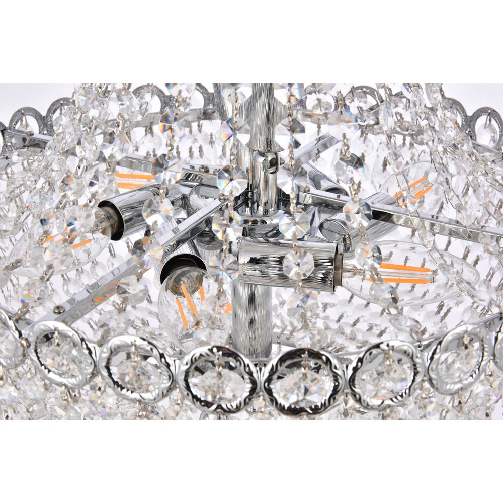 Century 8 light Chrome Pendant Clear Royal Cut Crystal. Picture 4