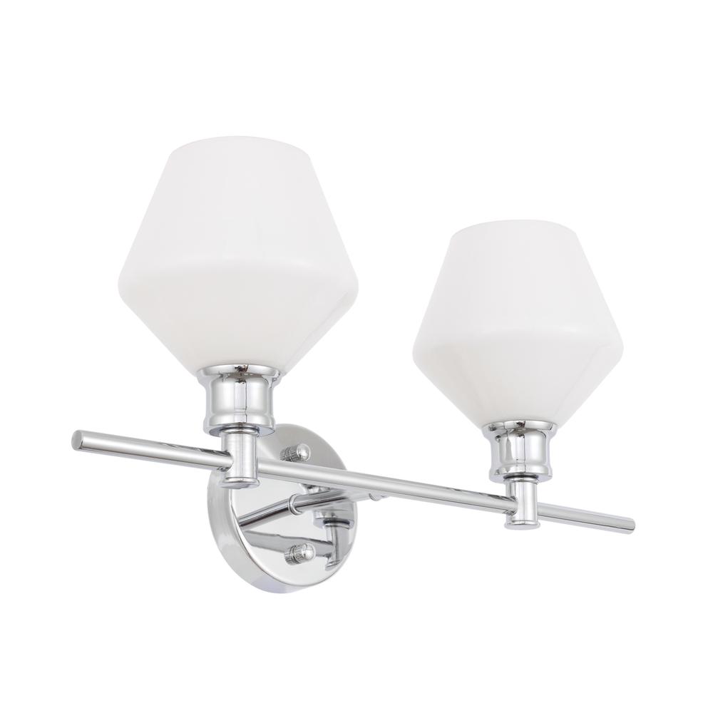 Gene 2 light Chrome and Frosted white glass Wall sconce. Picture 8